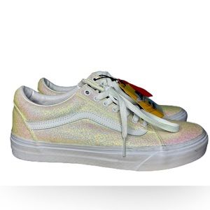 Vans Old Skool Glitter Skate Shoes, Women’s size 8